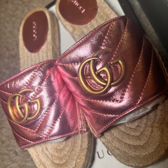 Women's gucci matelassé canvas espadrille sandal - Picture 5 of 8